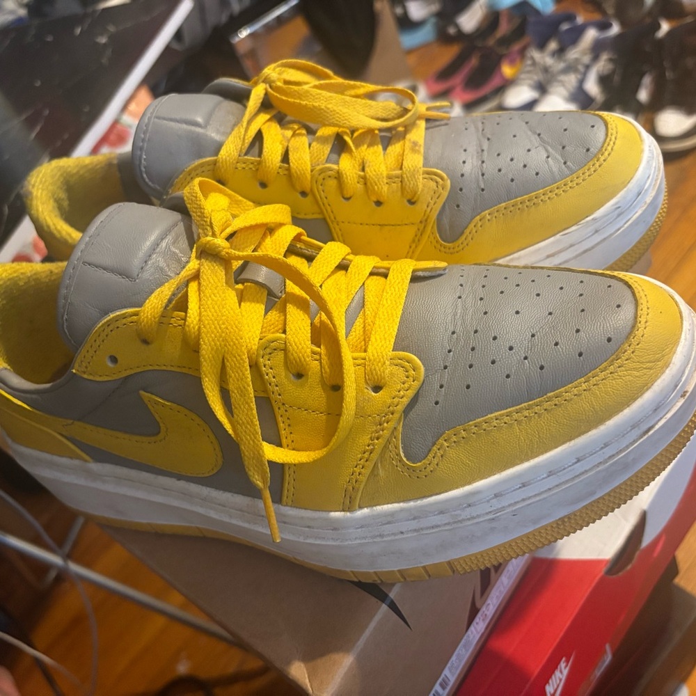 Nike Gray and Yellow Sneakers Classic Style